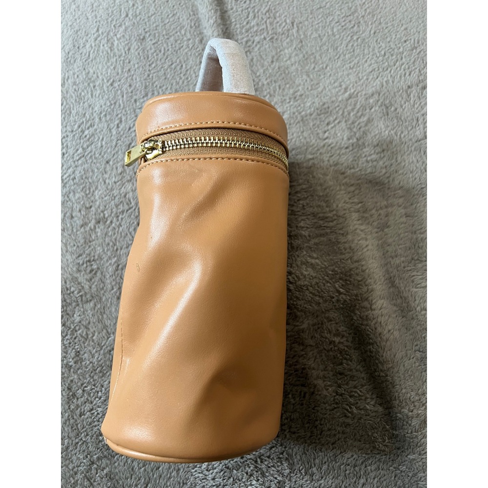 Mia + Sophia Tan Vegan Leather Insulated Bottle Bag with Stroller Straps